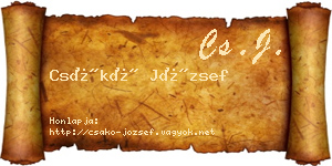 Csákó József névjegykártya